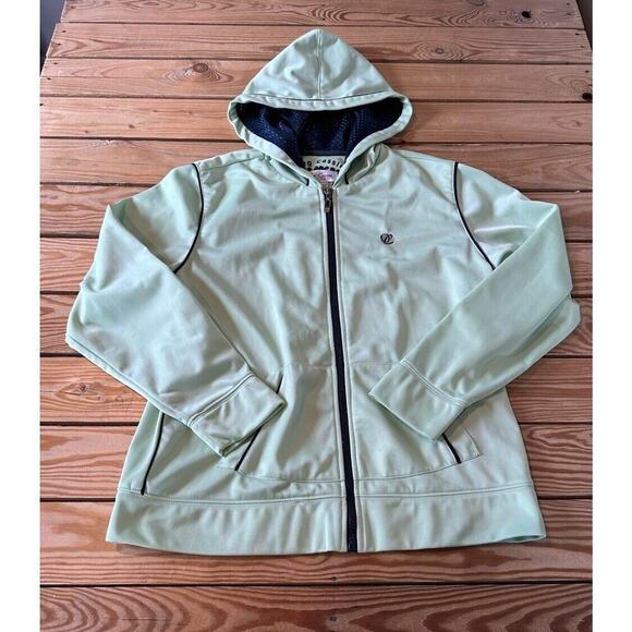 Oleg Cassini Sport Full Zip Hooded Jacket Size Medium Women’s Green - Picture 1 of 7